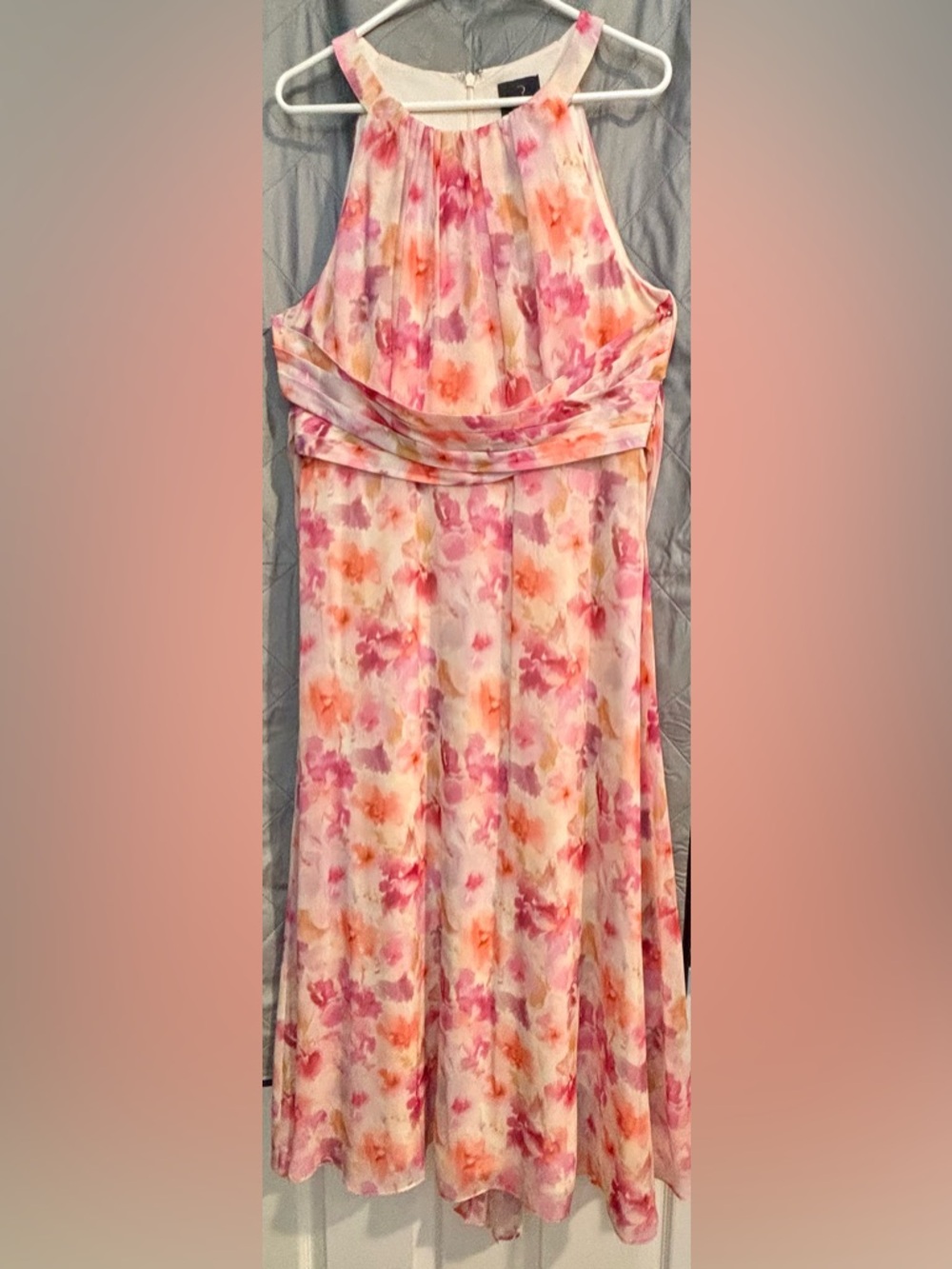 Adrianna Papell Pastel Floral Midi Dress NWOT